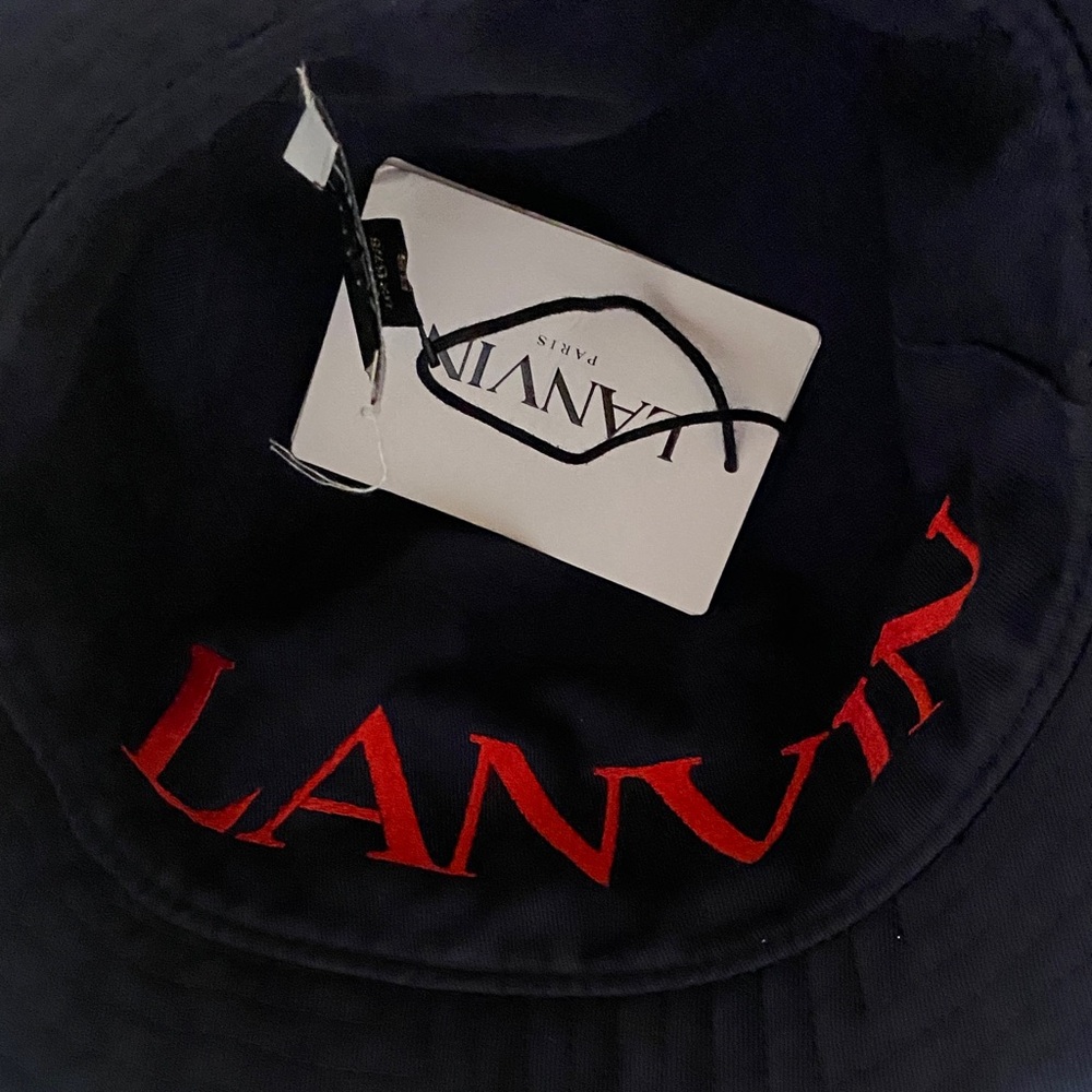 Lanvin Navy and Crimson Patterned Hat - Picture 4 of 6